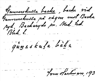 Bild på arkivkortet för arkivposten Gunnerskulla backe