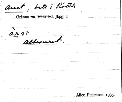 Bild på arkivkortet för arkivposten Arret