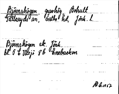 Bild på arkivkortet för arkivposten Björnshögen