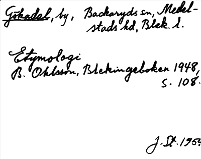 Bild på arkivkortet för arkivposten Gökadal