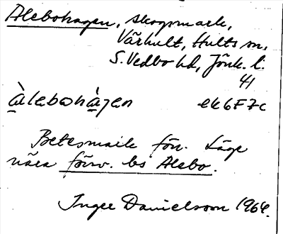 Bild på arkivkortet för arkivposten Alebohagen
