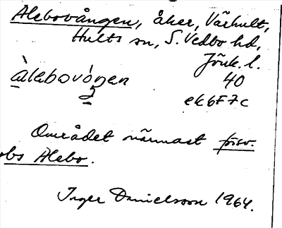 Bild på arkivkortet för arkivposten Alebovången