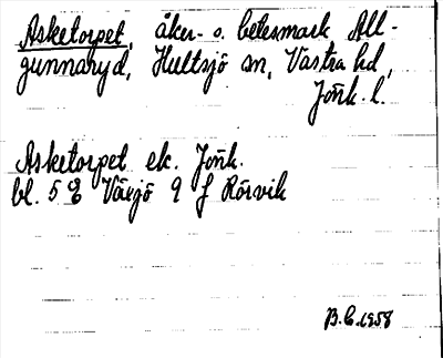 Bild på arkivkortet för arkivposten Asketorpet