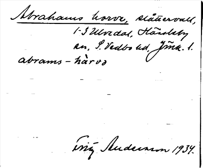 Bild på arkivkortet för arkivposten Abrahams horve