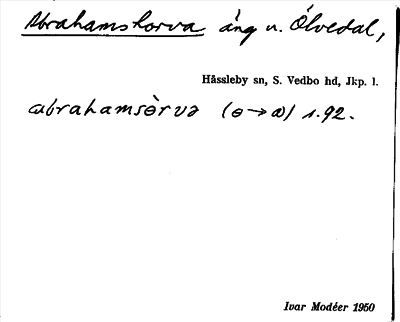 Bild på arkivkortet för arkivposten Abrahamshorva