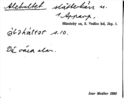 Bild på arkivkortet för arkivposten Alehultet