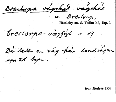 Bild på arkivkortet för arkivposten Brestorpa vägskäl