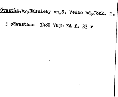 Bild på arkivkortet för arkivposten Övastås