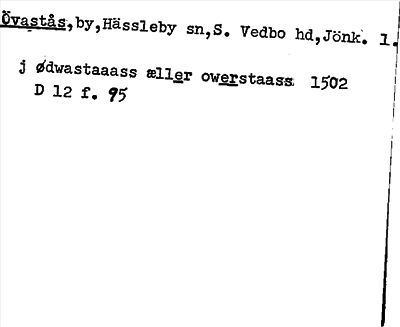 Bild på arkivkortet för arkivposten Övastås