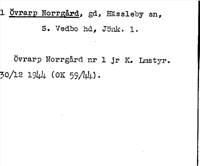 Bild på arkivkortet för arkivposten Övrarp Norrgård