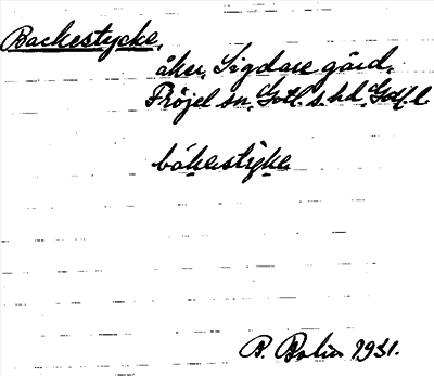 Bild på arkivkortet för arkivposten Backestycke
