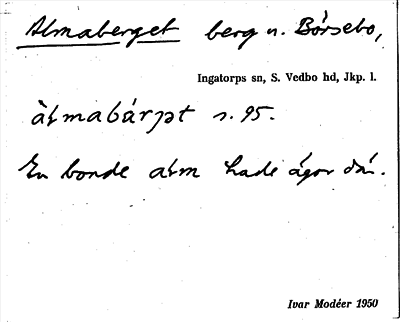Bild på arkivkortet för arkivposten Almaberget