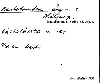 Bild på arkivkortet för arkivposten Bastetomten