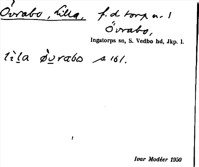 Bild på arkivkortet för arkivposten Övrabo, Lilla