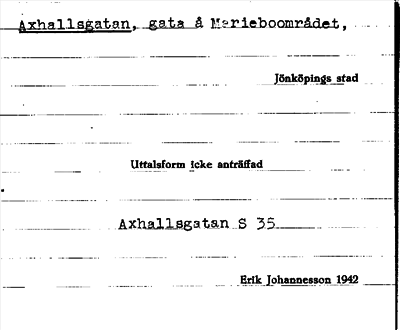 Bild på arkivkortet för arkivposten Axhallsgatan