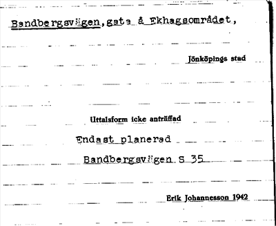 Bild på arkivkortet för arkivposten Bandbergsvägen
