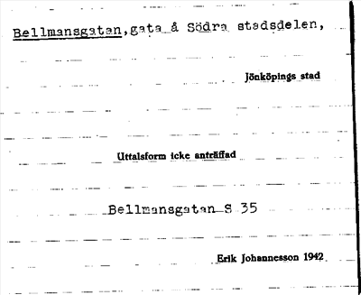 Bild på arkivkortet för arkivposten Bellmansgatan