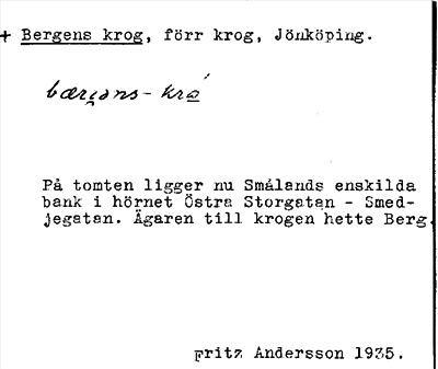 Bild på arkivkortet för arkivposten +Bergens krog