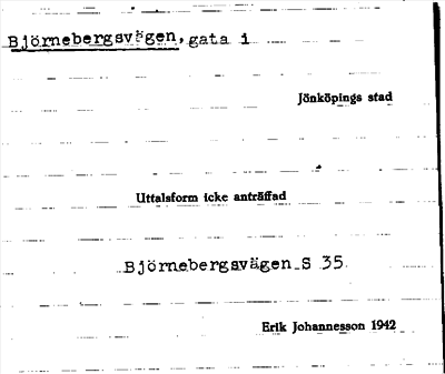 Bild på arkivkortet för arkivposten Björnebergsvägen