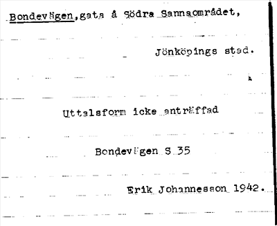Bild på arkivkortet för arkivposten Bondevägen