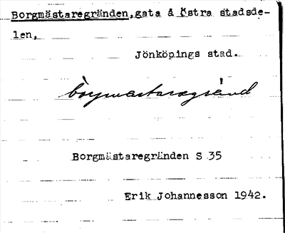 Bild på arkivkortet för arkivposten Borgmästaregränden