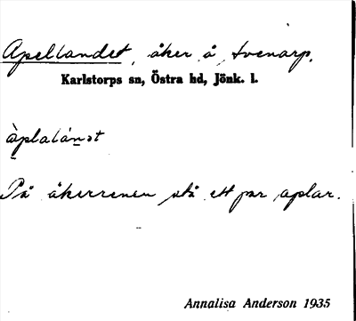 Bild på arkivkortet för arkivposten Apellandet