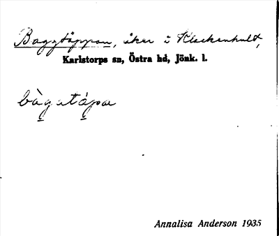Bild på arkivkortet för arkivposten Baggtäppan