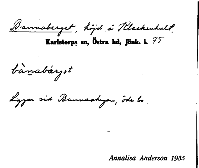 Bild på arkivkortet för arkivposten Bannaberget