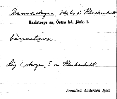 Bild på arkivkortet för arkivposten Bannastugan