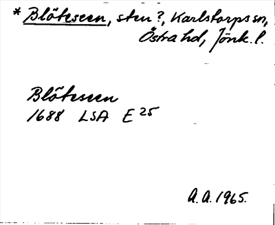 Bild på arkivkortet för arkivposten *Blöteseen