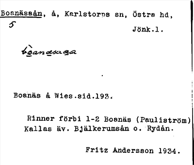 Bild på arkivkortet för arkivposten Boanäsaån
