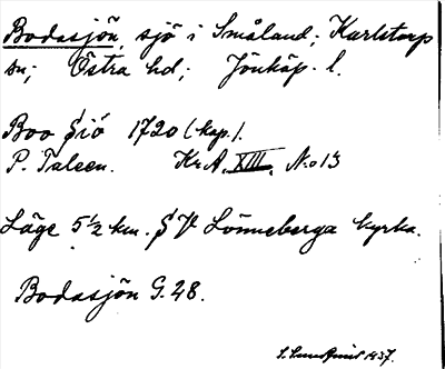 Bild på arkivkortet för arkivposten Bodasjön