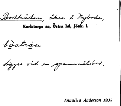 Bild på arkivkortet för arkivposten Bodträdan