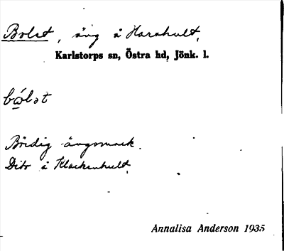 Bild på arkivkortet för arkivposten Bolet
