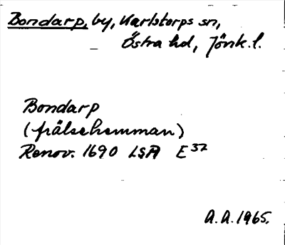 Bild på arkivkortet för arkivposten Bondarp