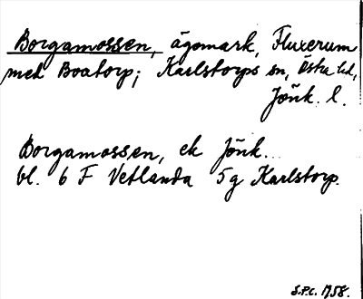 Bild på arkivkortet för arkivposten Borgamossen