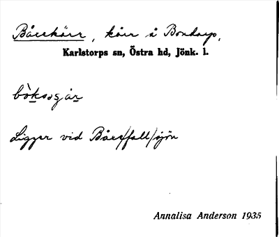 Bild på arkivkortet för arkivposten Båxekärr