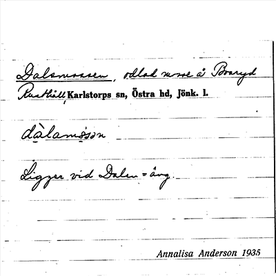 Bild på arkivkortet för arkivposten Dalsmossen