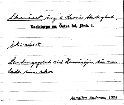 Bild på arkivkortet för arkivposten Ekenäset