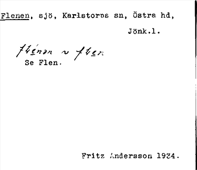 Bild på arkivkortet för arkivposten Flenen