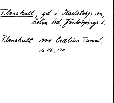 Bild på arkivkortet för arkivposten Flenshult