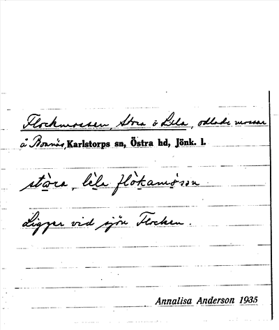Bild på arkivkortet för arkivposten Flockmossen, Stora o. Lilla