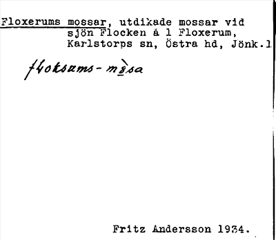 Bild på arkivkortet för arkivposten Floxerums mossar