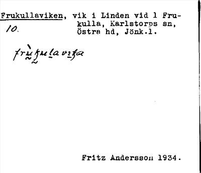 Bild på arkivkortet för arkivposten Frukullaviken