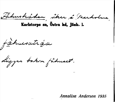 Bild på arkivkortet för arkivposten Fähusträdan