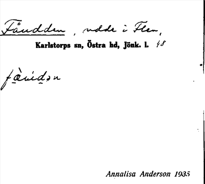 Bild på arkivkortet för arkivposten Fäudden