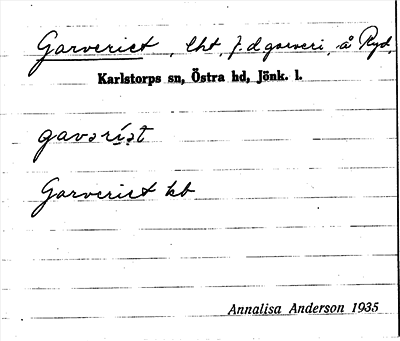 Bild på arkivkortet för arkivposten Garveriet