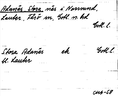 Bild på arkivkortet för arkivposten Adanäs, Stora