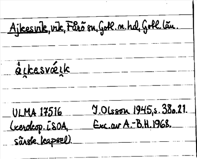 Bild på arkivkortet för arkivposten Ajkesvik