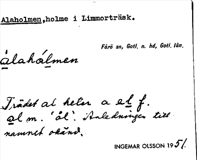 Bild på arkivkortet för arkivposten Alaholmen